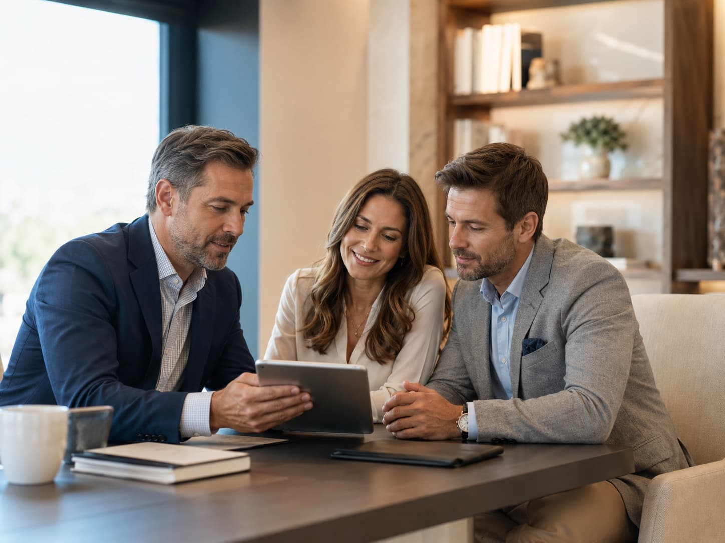 Licensed insurance advisor reviewing health plan options with a family